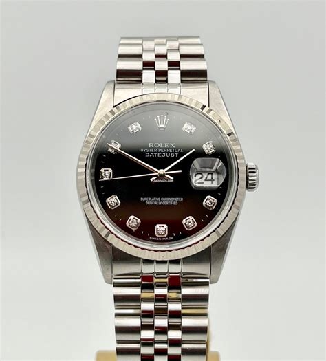 rolex datejust nero con brillanti|Rolex Datejust 36mm Nero con Brillanti Balc Diamonds Dial.